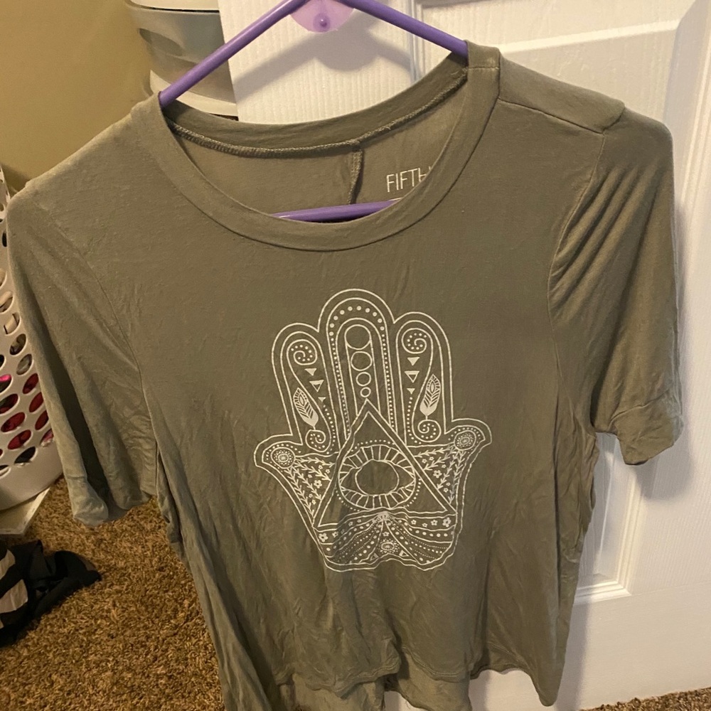 Green hand shirt
